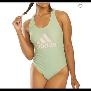 Adidas Logo Crossback One Piece Swimsuit NWOT